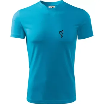 Pánské tričko Srdce nekonečno na prso - Pánské triko Fantasy sportovní (dresovina) - XL ( Světlý tyrkys )