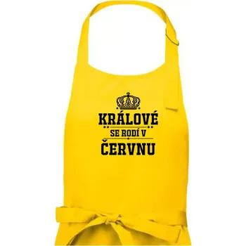 Kuchyňská zástěra Králové se rodí v červnu - Pánská zástěra na vaření - Univerzální velikost ( Žlutá )