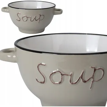 Kamenná miska na polévku 650 ml béžová