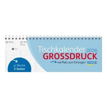 Tischquerkalender Großdruck 2026 - Korsch Verlag