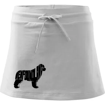 Dámská sukně Novofundlandský pes - nápis v tělě - Sportovní sukně - two in one - S ( Bílá )