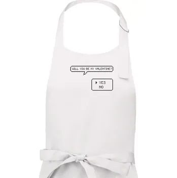 Kuchyňská zástěra Will you be my Valentine - Pánská zástěra na vaření - Univerzální velikost ( Bílá )