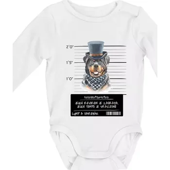 Kojenecký body Lump a darebák rotvajler - Body kojenecké s dlouhým rukávem - Dlouhý r. do 3 měs ( Bílá )