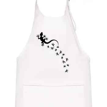 Kuchyňská zástěra Geocaching Gekoni - Dětská zástěra na vaření - Univerzální velikost ( Bílá )