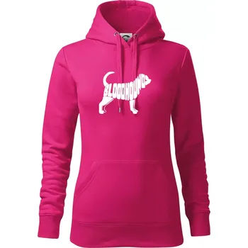 Dámská mikina Bloodhound nápis v těle - Mikina dámská Cape s kapucí - XS ( Purpurová )