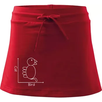 Dámská sukně Cat bird diagram - Sportovní sukně - two in one - XL ( Červená )