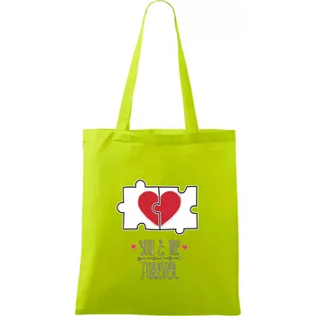 You and me forever - Taška bavlněná - 42 x 38 cm ( Limetková )