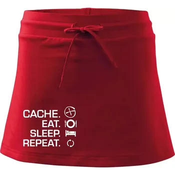 Dámská sukně Eat sleep repeat Cache - Sportovní sukně - two in one - L ( Červená )