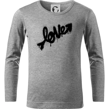 Love sprej - Triko dětské Long Sleeve - 146 cm/10 let ( Tmavě šedý melír )