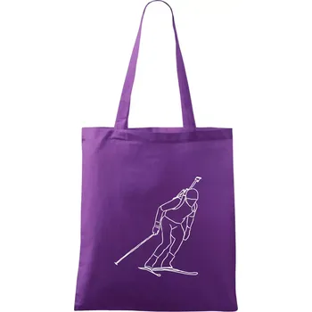 Biatlonista skica - Taška bavlněná - 42 x 38 cm ( Fialová )