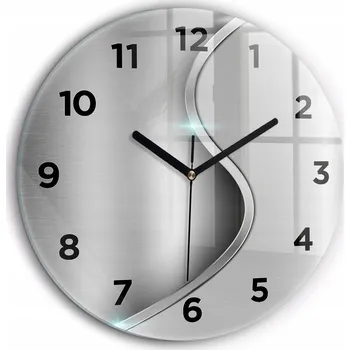 Hodiny Foto hodiny nástěnné Šedá abstrakce kovu kulatý černé ručičky průměr 60 cm