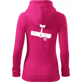 Dámská mikina RC letadlo - Dámská mikina trendy zipper s kapucí - XS ( Purpurová )