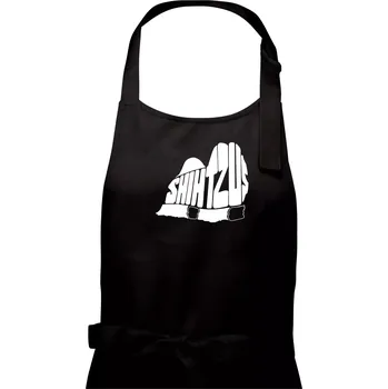 Kuchyňská zástěra Shih-tzu - nápis v těle - Pánská zástěra na vaření - Univerzální velikost ( Černá )