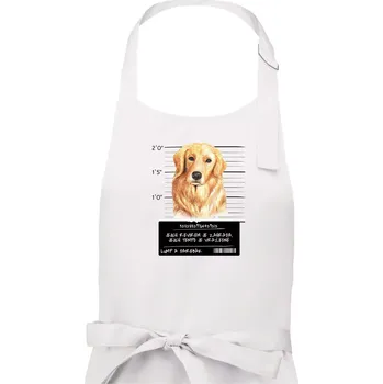 Kuchyňská zástěra Lump a darebák zlatý retrívr - Dámská zástěra na vaření - Univerzální velikost ( Bílá )