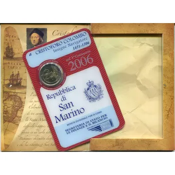 (2006) San Marino 2 € - Kryštov Kolumbus - mincovní karta