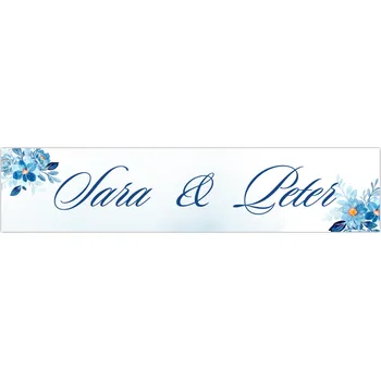 Svatební dekorace Personal Svatební SPZ- Modré květiny 1ks