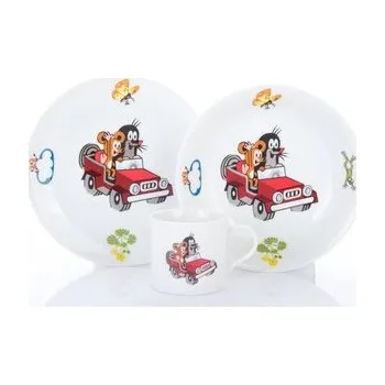 Talíř MAGIC MESH Sada dětská 3 díly KRTEČEK A AUTÍČKO porcelán 19 cm 3 ks Krteček