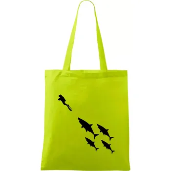 Potápěč žraloci - Taška bavlněná - 42 x 38 cm ( Limetková )