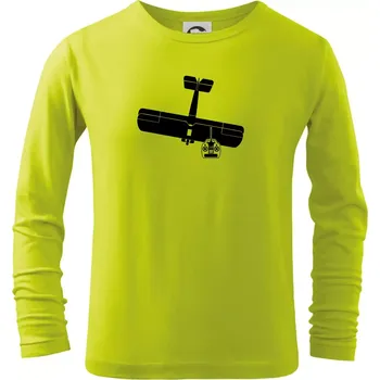 Chlapecké oblečení RC letadlo - Triko dětské Long Sleeve - 146 cm/10 let ( Limetková )