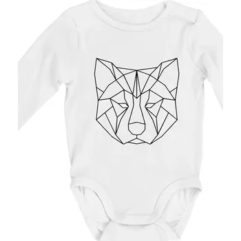 Kojenecký body Akita Inu - Geometrie - Body kojenecké s dlouhým rukávem - Dlouhý r. do 3 měs ( Bílá )