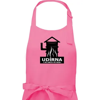 Kuchyňská zástěra Udírna je můj domeček pro panenky - Dámská zástěra na vaření - Univerzální velikost ( Růžová )