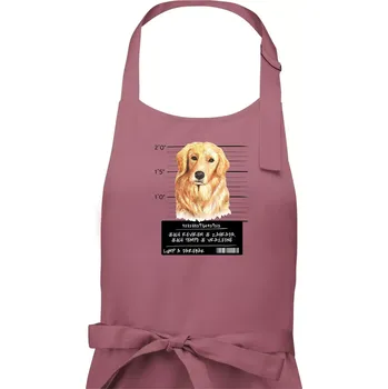 Kuchyňská zástěra Lump a darebák zlatý retrívr - Dámská zástěra na vaření - Univerzální velikost ( Starorůžová )
