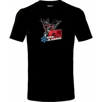 Chlapecké tričko Zima je kámoš fréza - Tričko dětské bavlněné - 98 cm / 2 roky ( Černá )