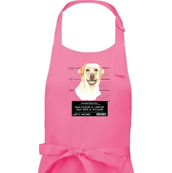 Kuchyňská zástěra Lump a darebák labrador - Dámská zástěra na vaření - Univerzální velikost ( Růžová )