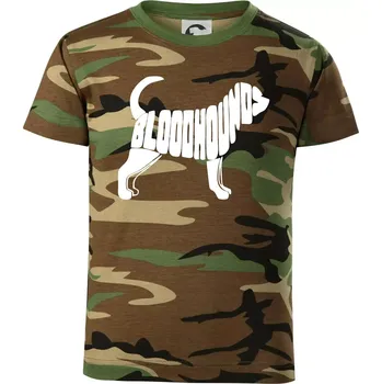 Chlapecké tričko Bloodhound nápis v těle - Dětské maskáčové triko - 134 cm/8 let ( Hnědý maskáč )