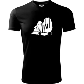 Pánské tričko Shih-tzu - nápis v těle - Pánské triko Fantasy sportovní (dresovina) - M ( Černá )