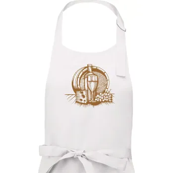 Kuchyňská zástěra Sud vína - Dámská zástěra na vaření - Univerzální velikost ( Bílá )