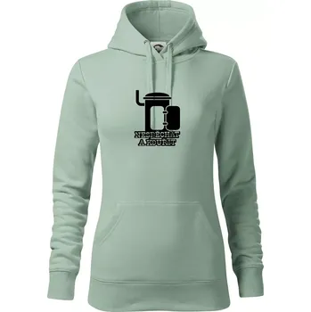 Dámská mikina Nespěchat a kouřit - Mikina dámská Cape s kapucí - S ( Sage )