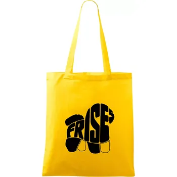 Bišonek - fries nápis v těle - Taška bavlněná - 42 x 38 cm ( Žlutá )