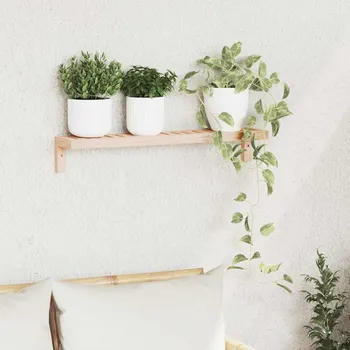 police vidaXL Závěsný regál na zeď Nástěnný Přírodní 62 x 10 x 12,5 cm [42009907]