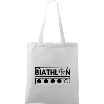 Biathlon terč a hůlky - Taška bavlněná - 42 x 38 cm ( Bílá )