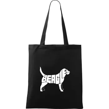 Bígl - nápis v těle - Taška bavlněná - 42 x 38 cm ( Černá )