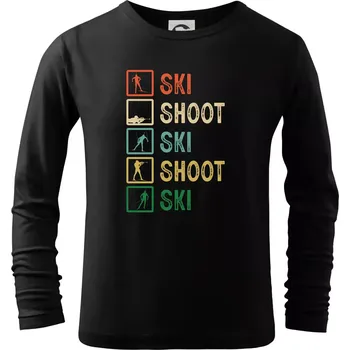 Biatlon ski shoot ski - Triko dětské Long Sleeve - 158 cm/12 let ( Černá )