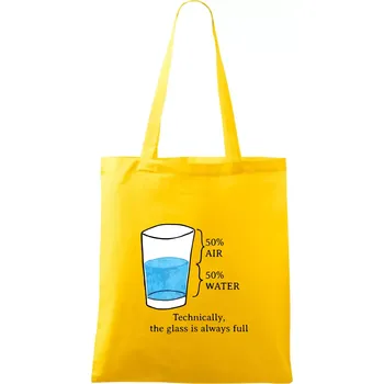 Technically, the glass is always full - Taška bavlněná - 42 x 38 cm ( Žlutá )