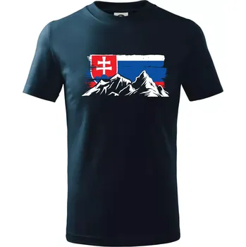 Chlapecké tričko Slovenské hory - Tričko dětské bavlněné - 98 cm / 2 roky ( Námořní modrá (velmi tmavá - téměř černá) )