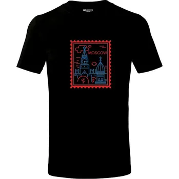 Chlapecké tričko Moskva známka jednoduchá - Tričko dětské bavlněné - 98 cm / 2 roky ( Černá )