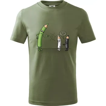 Chlapecké oblečení Pastelky - kdo to byl? (Hana-creative) - Tričko dětské bavlněné - 98 cm / 2 roky ( Khaki )