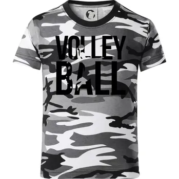 Chlapecké tričko Volleyball nápis - Dětské maskáčové triko - 146 cm/10 let ( Šedý maskáč )