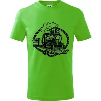 Chlapecké tričko Lokomotiva lano - Tričko dětské bavlněné - 98 cm / 2 roky ( Apple Green )