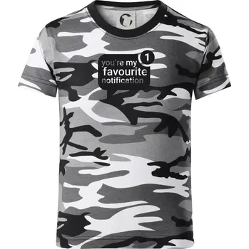 Chlapecké tričko You're my favourite notification - Dětské maskáčové triko - 146 cm/10 let ( Šedý maskáč )