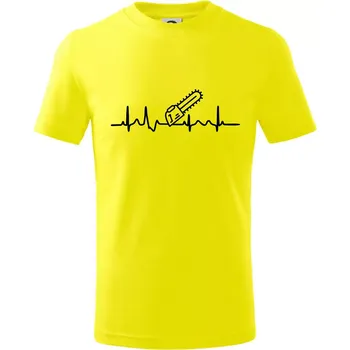 EKG motorová pila - Tričko dětské bavlněné - 98 cm / 2 roky ( Citrónová )