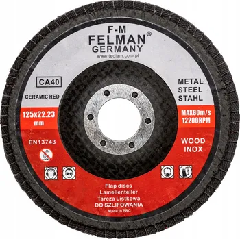 Brusný kotouč Lamelový brusný kotouč 125 mm CA40 inox ceramic FELMAN