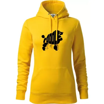 Dámská mikina Pudl - nápis v těle - Mikina dámská Cape s kapucí - S ( Žlutá )