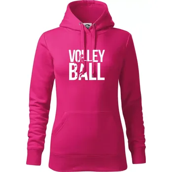 Dámská mikina Volleyball nápis - Mikina dámská Cape s kapucí - XS ( Purpurová )