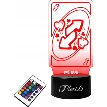 Lampička Valentýnská Dárek Noční Lampa UNO s kartou pro manžela/manželku s LED Nápis