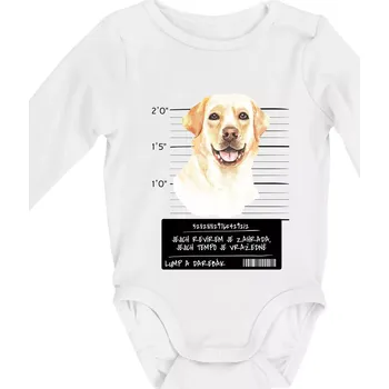 Lump a darebák labrador - Body kojenecké s dlouhým rukávem - Dlouhý r. do 3 měs ( Bílá )